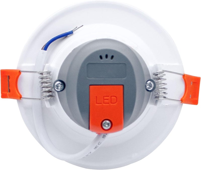 Duravel 6W LED Recessed Downlight, 4-Inch Round White Ceiling Light, Spring Clip Installation, 8000K Modern Flush Mount - Image 5